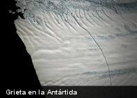 Detectan grieta de 30 kilómetros en la Antártida